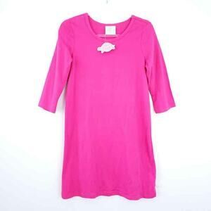 NEW LollyWolly Doodle Dress Pink Cotton Small Women 3/4 Sleeves Knee Length